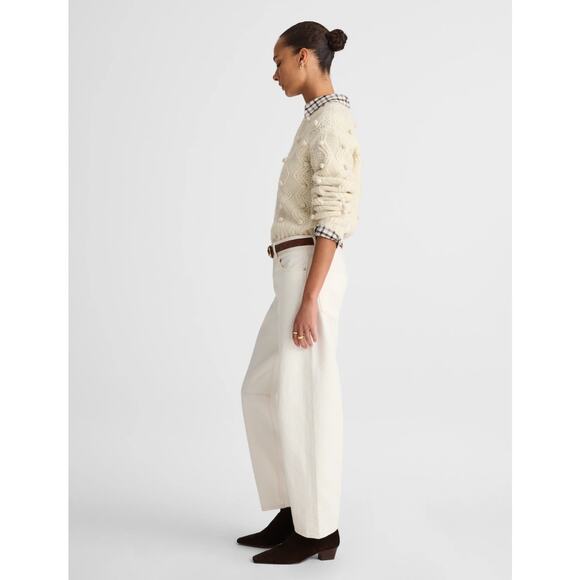 NWT Madewell The Darted Barrel-Leg Jean Cream Size 28 Retail $138 - Picture 2 of 8